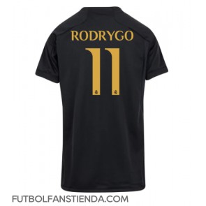 Real Madrid Rodrygo Goes #11 Tercera Equipación Mujer 2023-24 Manga Corta